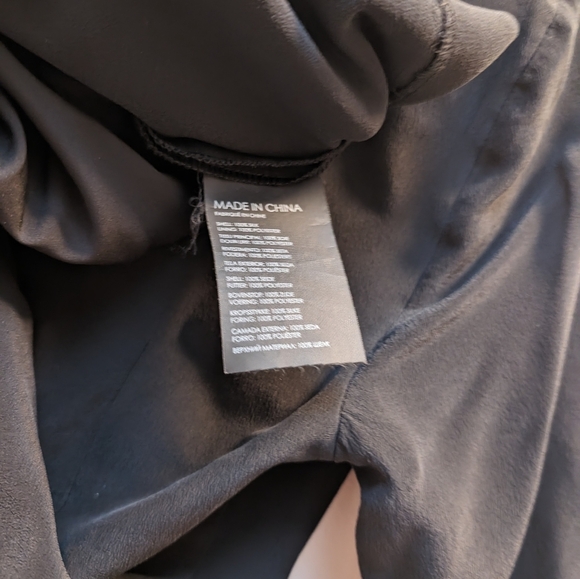 Club Monaco Side Drape Mini Dress Black Silk - Picture 5 of 8